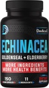 Suppement di sostegno della difesa immunitaria - All-in-1 11 Herbs Blend of Echinacea, Goldenseal, Elderberry, Camu, Ginger, Thyme, Chaga, Reishi, Burdock, Acerola - 5 mesi di alimentazione - 150 capsule