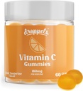 Droppels Vitamin C Gummies, 180mg – Vegan, Pektin Pflanzenbasierte Immununterstützung Booster Supplement – Tangerine Flavor, 60 Count (1-Monats-Versorgung)