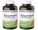 American Health Papaya Enzyme with Chlorophyll Chewable Tablets - 600 Count (200 Total Servings) (Pack of 2)