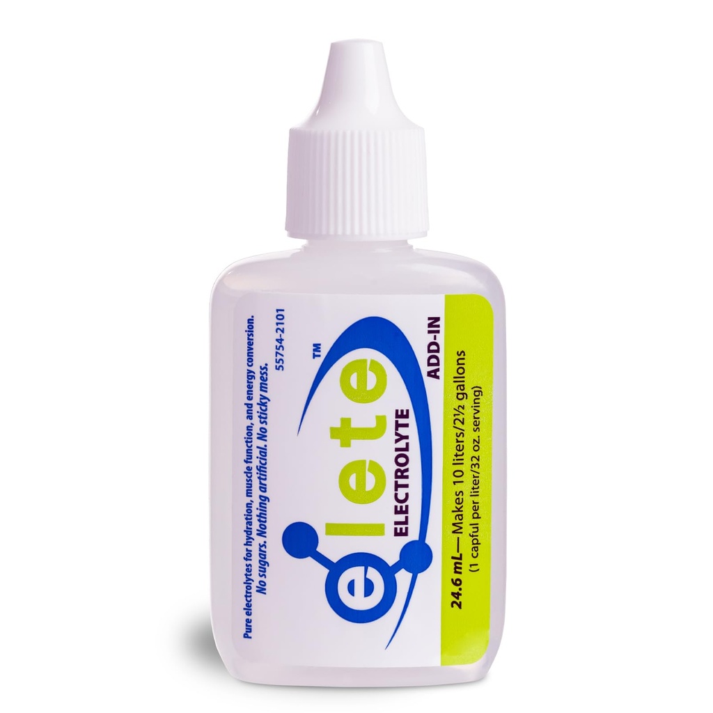 elete – Electrolyte Add-In – 1 bouteille de poche – 4 électrolytes essentiels Concentré – tout naturel – transforme toute boisson en boisson sportive – 24,6mL