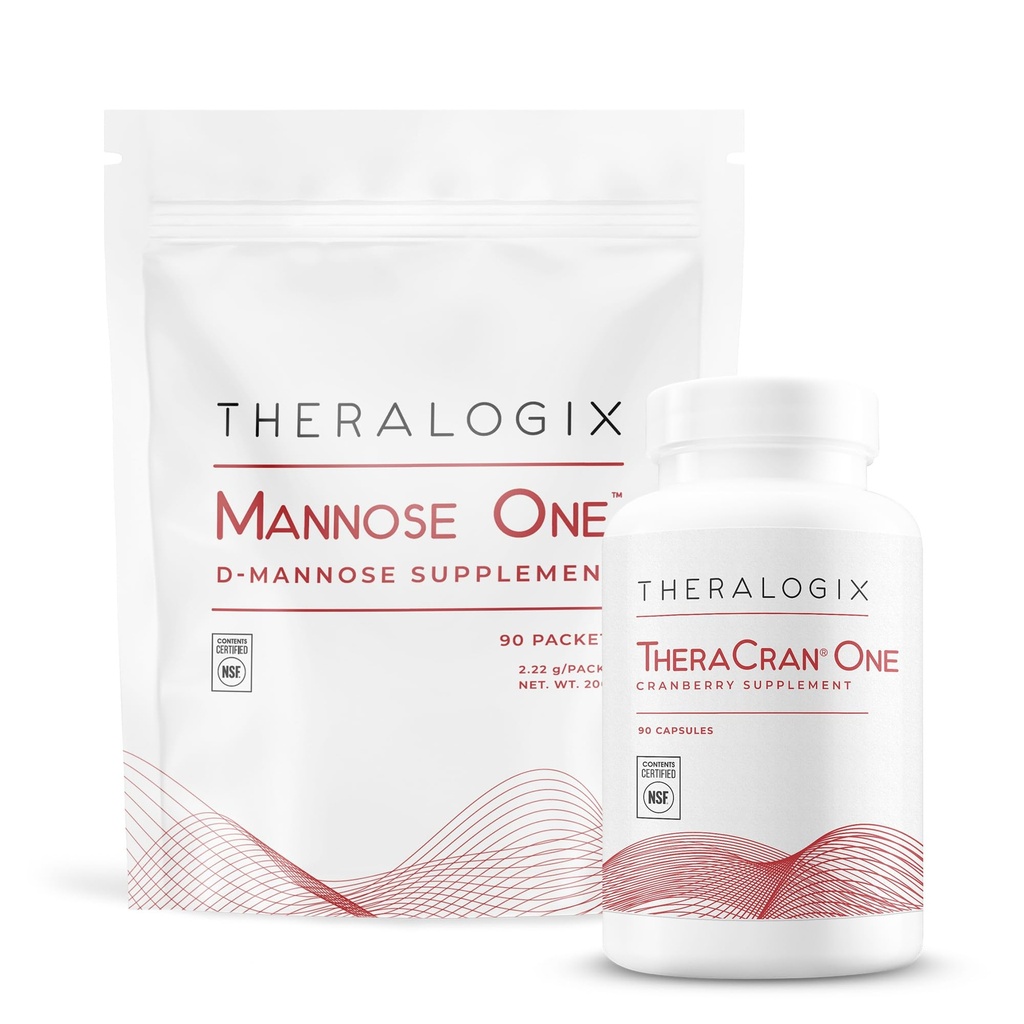 Theralogix TheraCran One + Mannose One Bundle, 90 Comte & 7.05 Ounce (paquet de 2)