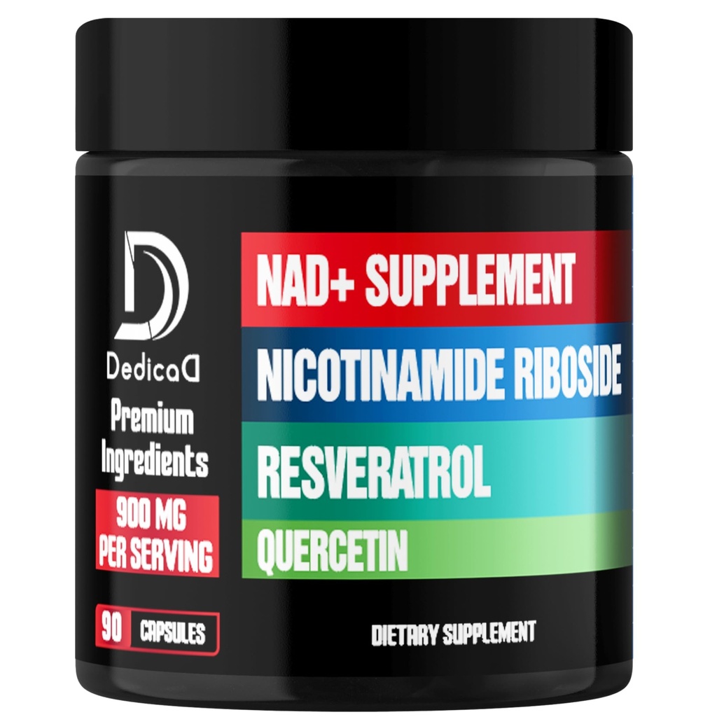 NAD Ergänzung mit Liposomal Nicotinamid Riboside 900mg NR, Resveratrol, Quercetin - 90 Kapseln - Cellular Production & Restoration, Aging Well, Vitality