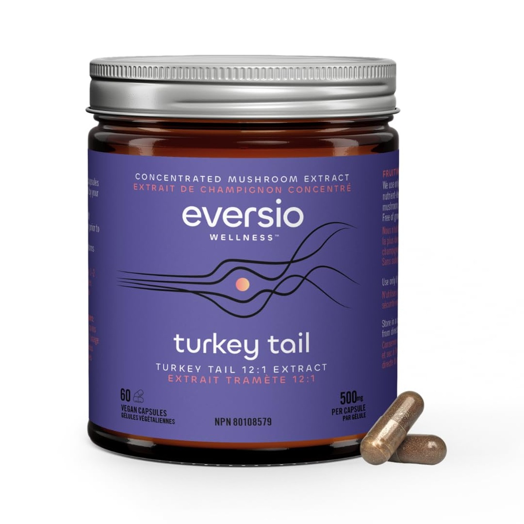 Defend Now Organic Turkey Tail Mushroom Supplement - 12:1 Turquie Tail Extract dans 60 Capsules Vegan (500mg) - 45% Beta-D-Glucans Vérifiés!
