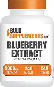 BulkSupplements.com Capsules d'extrait de myrtilles - Supplément d'extrait de myrtilles, provenant de myrtilles sauvages - Vegan & Gluten Free, 1 Capsule par portion, 240 Capsules de légumes (paquet de 1)