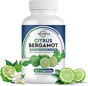 Estratto di Citrus Organici Bergamot Capsule - 120 caps Citrus Bergamot Supplemento - Migliorato con Coenzyme Q10 & Vitamina C, E & Zinc - per Cuore, Immune System Support, Affinamento sano - Pure, Vegan Pills