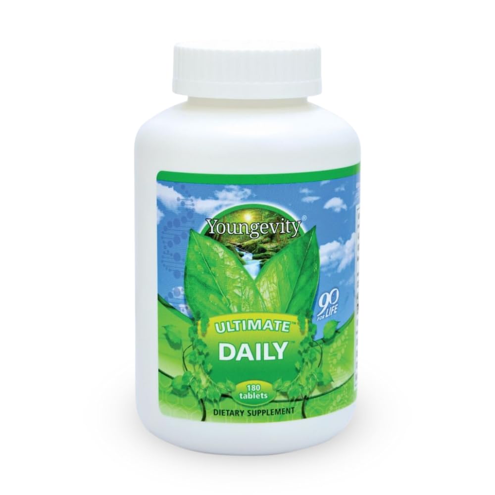 Youngevity Ultimate Daily Mega Multivitamin - 20+ Vitamine e Minerali w/ CoQ10 - Vitamine A, C, D, E, Zinco, Folato, Selenio, Calcio, Cromo e Altro - Alto assorbimento -180 Compresse (Pacchetto di 1)