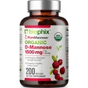 biophix D-Mannose USDA Organic 1500 mg 200 Veggie Caps - Supporta un tratto urinario sano della vescica, non OGM, Vegan-Friendly
