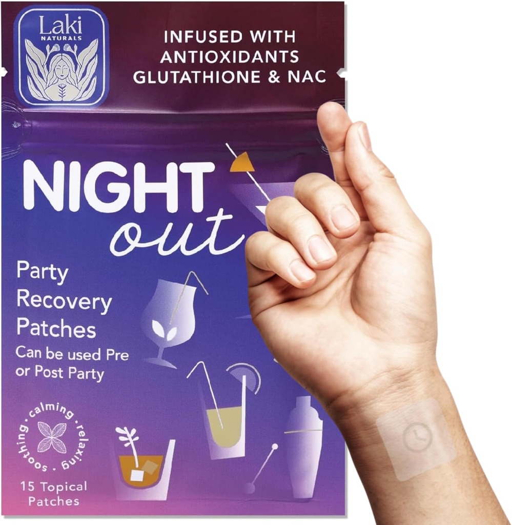 Laki Naturals Night-Out Patch (Pack of 15) | Reclaim Your Vitality and Equilibrium After Party, Bar e Divertimento