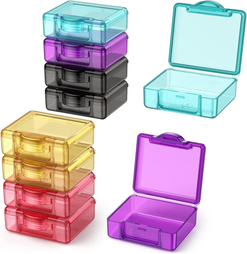Mignon petite boîte à pilules de voyage, Urekt 10 pcs Mini Pocket Pill Organizer Daily unique Pill Containers Portable Medicine Holder for Purse Vitamine Fish Oil Suppléments