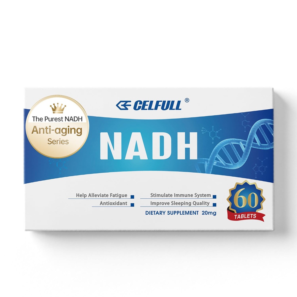 Supplément NADH CELFULL 40mg Enchance NMN Supplément NAD+ alternatif pour le soutien immunitaire Boost anti-âge Cognition cérébrale et suppléments de fatigue chronique