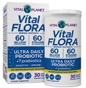Vital Planet - Vital Flora Ultra Daily Probiotic 60 Billion CFU, 60 Diverse Strains, 7 Bio-Präbiotika, Immununterstützung, Digestive Health Shelf Stable Probiotics für Frauen und Männer 30 Kapseln