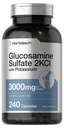 Horbäach Glucosamine Sulfat 2KCI mit Kalium | 3000mg | 240 Kapseln | Non-GMO und Gluten Kostenlose Ergänzung