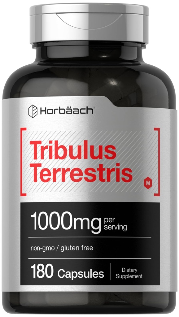 Horbaach Tribulus Terrestris für Männer | 1000mg | 180 Kapseln | Extrakt Ergänzung | Non-GMO und Gluten kostenlos