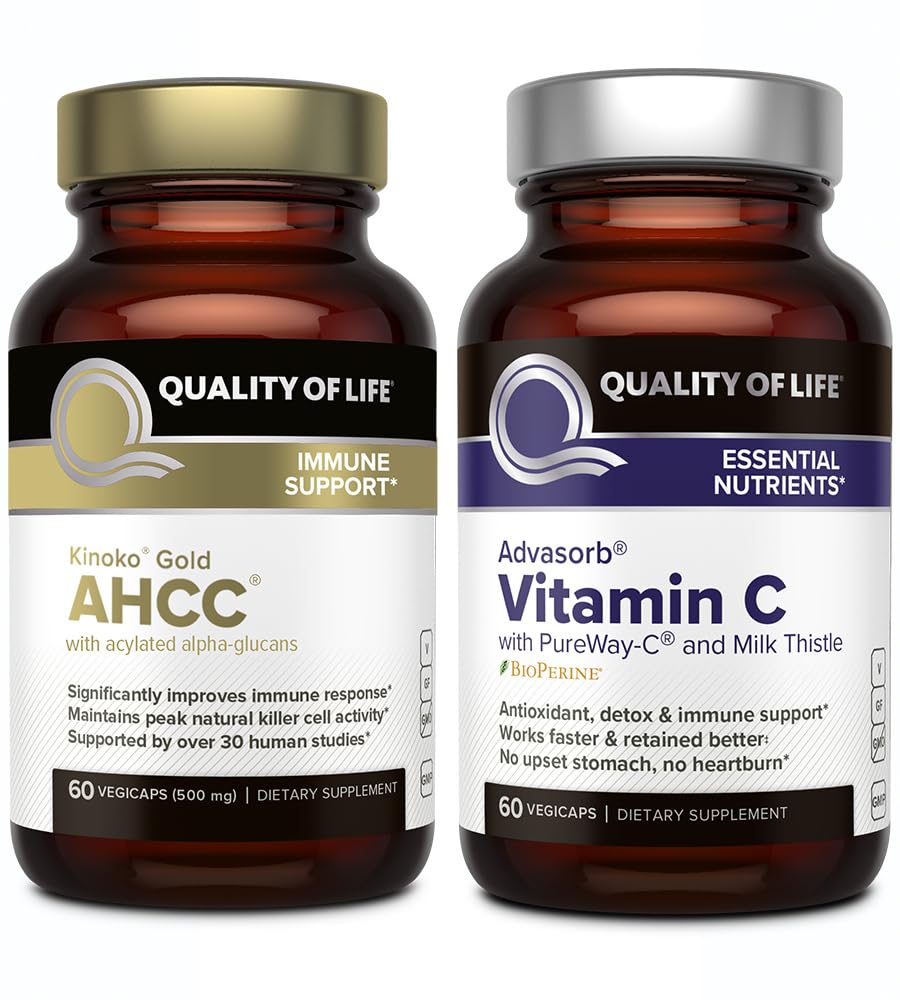 Lebensqualität AHCC Kinoko Gold und Advasorb Vitamin C - Immununterstützung Bundle