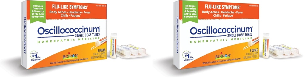 Boiron Oscillococcinum für Relief von Flu-Like Symptome von Körperspitzen, Kopfschmerzen, Fever, Chills und Fatigue - 6 Count (Pack von 2)