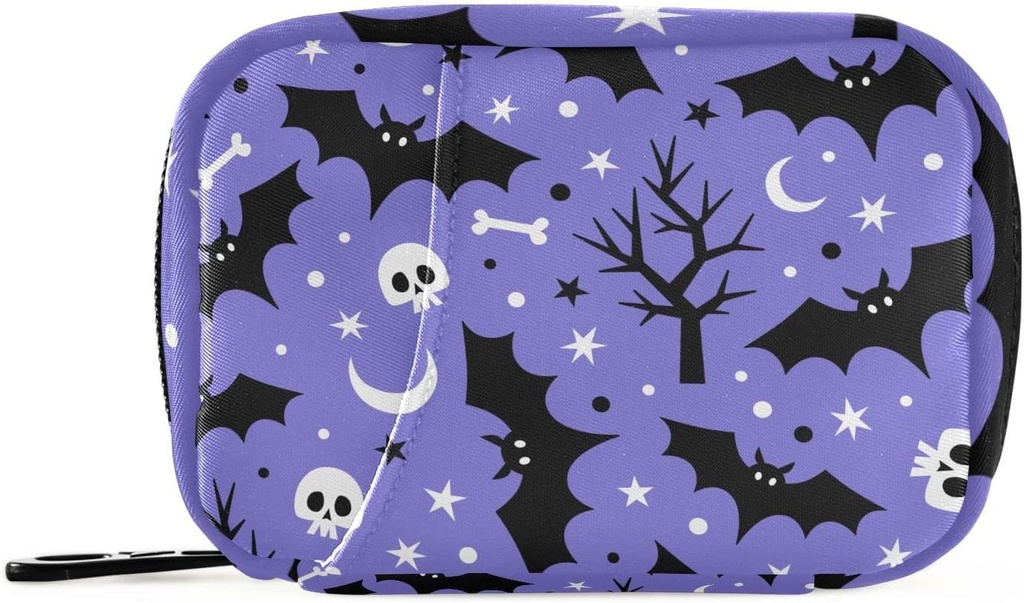 Halloween Bats Pille Box 7 Tage Pille Fall Reisen Pille Organizer Tasche mit Reißverschluss Tragbare Wöchentliche Vitamin Medizin Ergänzungshalter Tasche