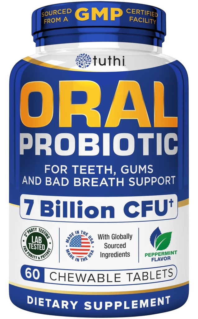 Tuthi Bundle: TMG Supplements & Oral Probiotics for Mouth - Trimethylglycine 1000mg für gesunde Homocystein Levels & Cardiovascular Support & Dental Probiotic für Gums & Oral Health