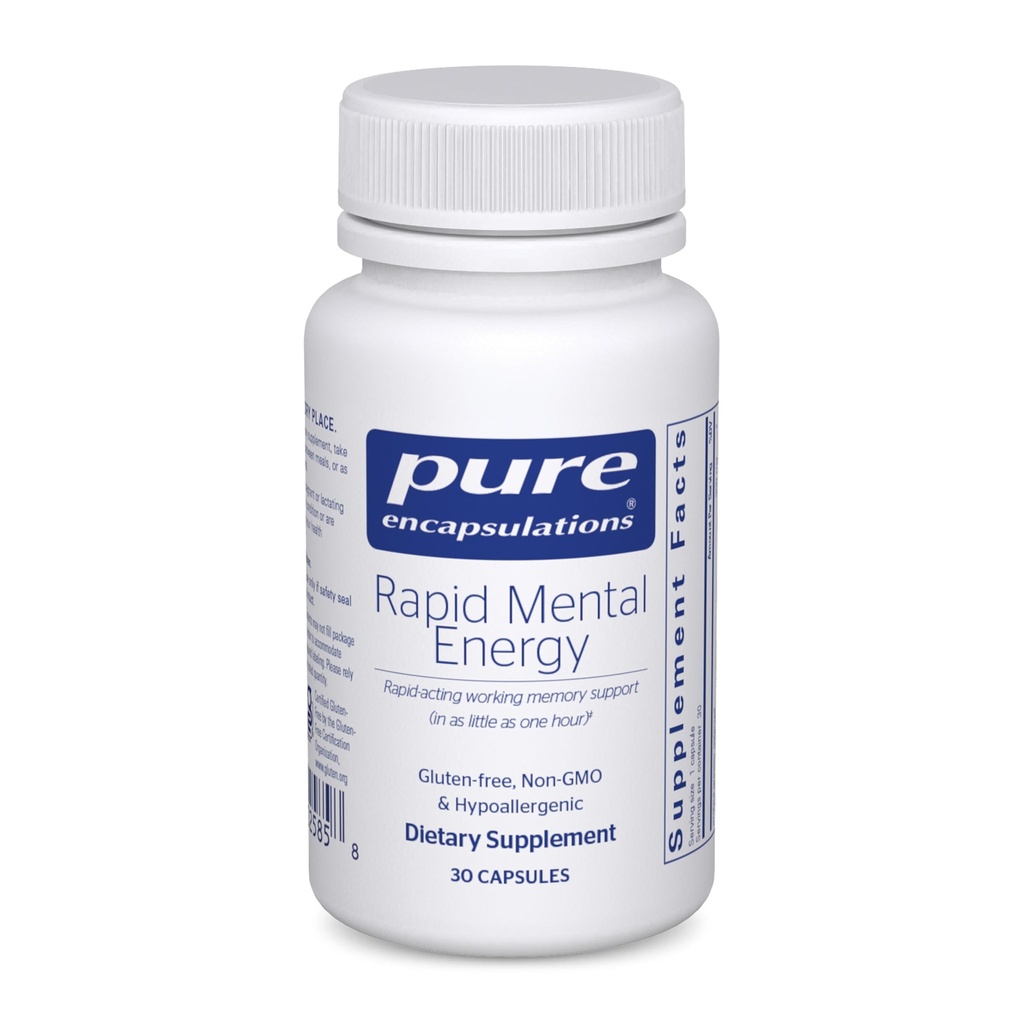 Pure Encapsulations Rapid Mental Energy - Vegan Memory Supplement zur Unterstützung der Gehirngesundheit - Ginkgo Biloba Extract, Alpinia Galanga & American Ginseng Extract - Non-GMO & Gluten-Free - 30 Kapseln