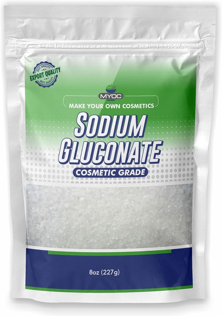 Sodium Gluconate Powder – 227 Gm (8 Oz), Pure Sodium Gluconate for Skin, Sodium Gluconate Cosmetic Grade, Sodium Gluconate for Soap Making, Sodium Gluconate for Cosmetic, Sodium Gluconate Bulk