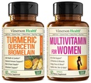 Quercetin avec Curcumine Bromelain & Turmeric & Multivitamine Complète pour les femmes