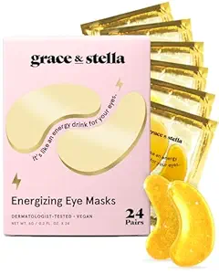 Grace & stella Award Vincere sotto la maschera dell'occhio - Viaggi Essentials - Regali di compleanno per le donne - Gel Eye Patches per i cerchi scuri, Puffy Eyes, Wrinkles, Undereye Bags - Vegan - Self Care (24 coppie, Oro)