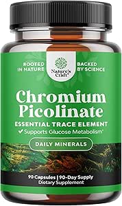 Chrom Picolinate 200mcg Mineralische Ergänzungen - Natürliche Chrom-Ergänzung für Zuckerbilanz Muskelwachstum Gehirn Booster Herz Gesundheit - Natürliche Vor-Workout für Männer und Frauen