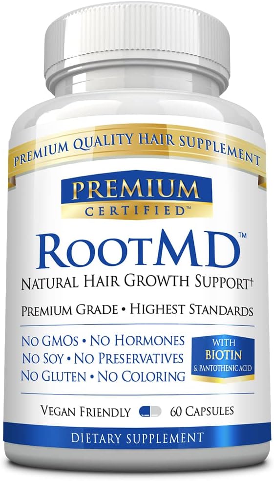 RootMD - Stimulate Hair Growth, Rejuvinate Follicles, Verbesserung der Kopfhautzirkulation - Biotin, Kupfer, Tocopheryl Acetate, Saw Palmetto - All Natural Vegan Friendly - 60 Kapseln