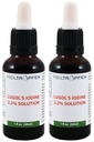 2X 2.2% Lugol's Iodine Lösung 2x1 Fl Oz - 2x30 ml | Pharmazeutische Qualität Zutaten | Lugols Lösung Hergestellt mit Jod und Kalium Iodide | Set von zwei Flaschen | Heiltropfen®