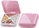 DUBSTAR Petites Pill Case, Mignon Pill Box - Organisateur quotidien des Pills de voyage, Portable Jolie Pill Container pour la poche de Purse, Compact Medicine Holder pour les vitamines, huiles de poisson, suppléments (puits)