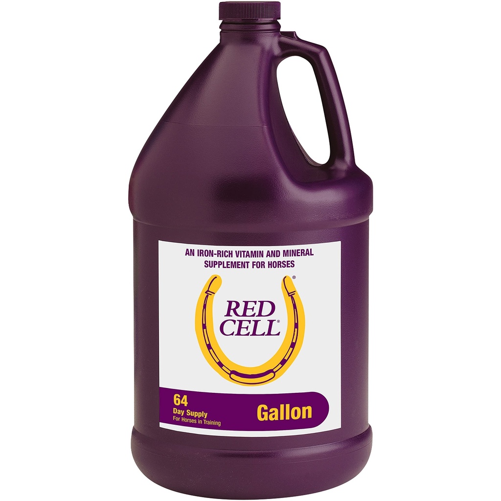 Farnam Horse Health Red Cell, Liquid Vitamin-Iron-Mineral Supplemento per cavalli, aiuta a riempire importanti Gaps nutrizionali nella dieta del cavallo, 1 Gallone, 128 Oz., 64-Day Supply
