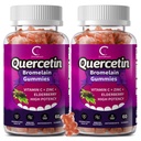 Quercetin Gummies - Quercetin mit Bromelain, Vitamin C, Zink & Elderberry, Extra Strength Immune System Booster, Lung Support Supplement für Erwachsene Kinder - 60 Quercetin Gummies (2 Pack)