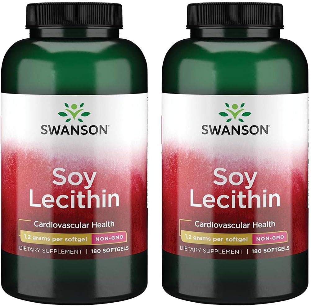 Swanson Premium Brand Soy Lecithin Non OGM 1.2 g 180 Sgels 2 Pack