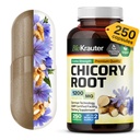 BIO KRAUTER Chicory Fiber Supplement - 1200 mg Stärke - 250 Count - Chicory Root Powder - Inulin Kapseln für Verdauungsunterstützung - Vegan