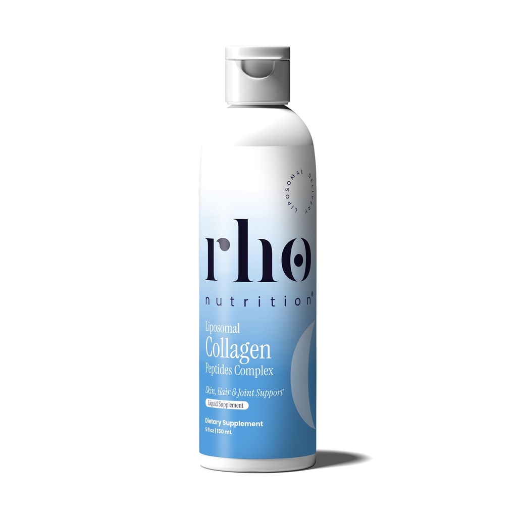 Rho Nutrition Collagène liposomique Peptides - Supplément de collagène liquide à haute absorption - soutient l'élasticité de la peau, la santé articulaire et la vitalité globale pour le vieillissement en santé, 5 fl oz