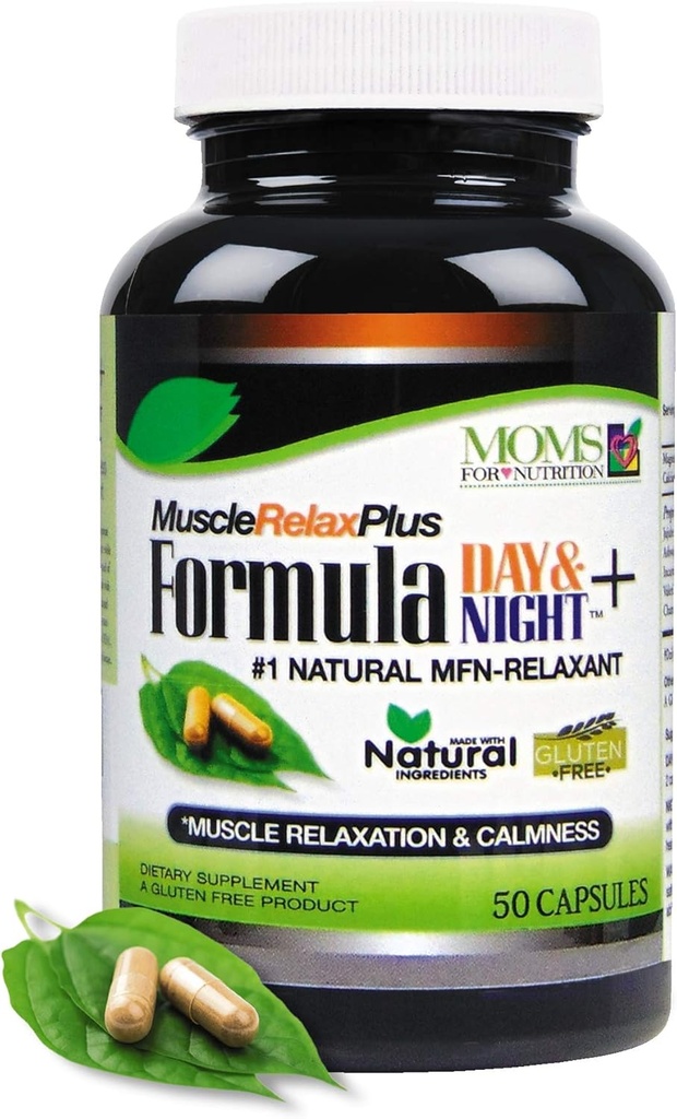Muscle Relax Formula Plus - Large 1 150 Milligram Support - Jour/Nuit 24/7 Relaxeur - Force maximale Relaxant naturel (50 Compte) - Capsules supplémentaires