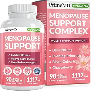 Integratori di menopausa 20-in-1 per le donne - DIM e supplemento di estrogeno per il sollievo di menopausa e flash caldi con Cohosh nero, Primrose di sera e Chasteberry (90 ct, 45 Servings)