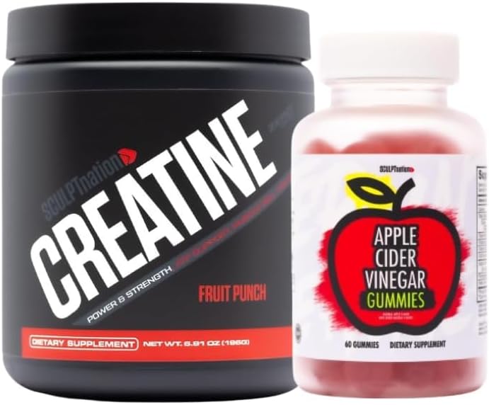 Sculpt Nation von V Shred Creatine Powder und Apple Cider Vinegar Bundle