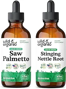 Wild & Organic Saw Palmetto Tinktur 4 fl oz & Sting Nettle Root Tinktur 4 fl oz