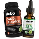 Candi Cleanse et gouttes d'huile d'Origan - Détergent complexe probiotique extra-fort et liquide organique - Capsules d'acide caprylique naturels à base de plantes et huile de gouttes d'Origan Extrait de teinture