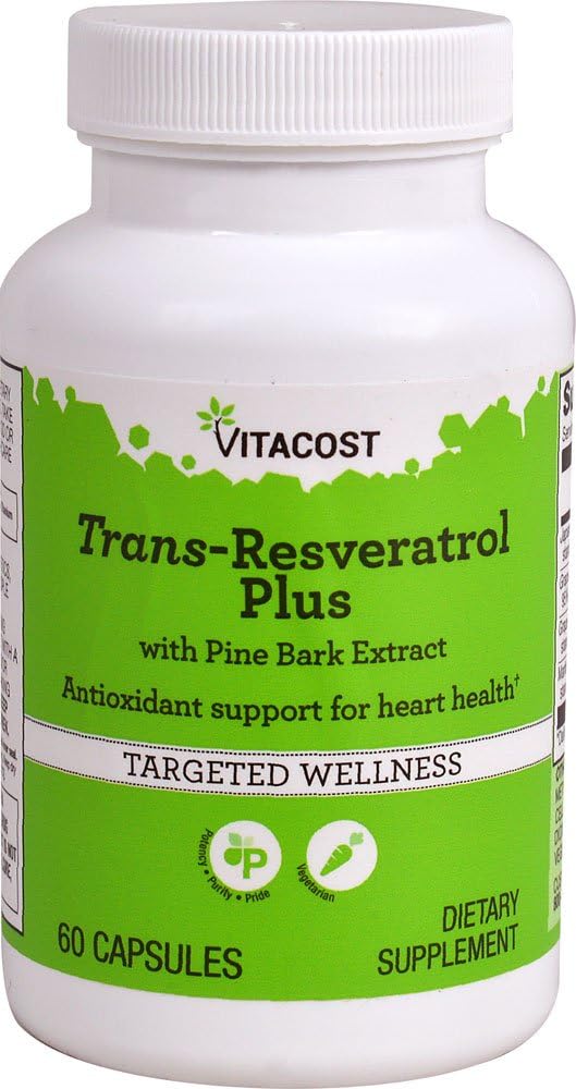 Vitacost Trans-Resveratrolo Plus -- 60 capsule vegetariane