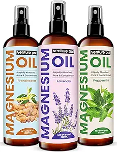 Verniciatura Pal 100% Pure Magnesium Oil Spray con Lavanda, Assorbimento Veloce, Meno Sting, Ultra-Soothing per il riposo e il rilassamento muscolare, Sette (Big 8 oz) Minerali