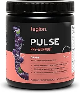 LEGION- All Natural Nitric Oxid Preworkout Trinken, um Energie zu steigern, Kreatin kostenlos, Natürlich gesüßt, Beta Alanine, Citrulline, Alpha GPC (Schleife)
