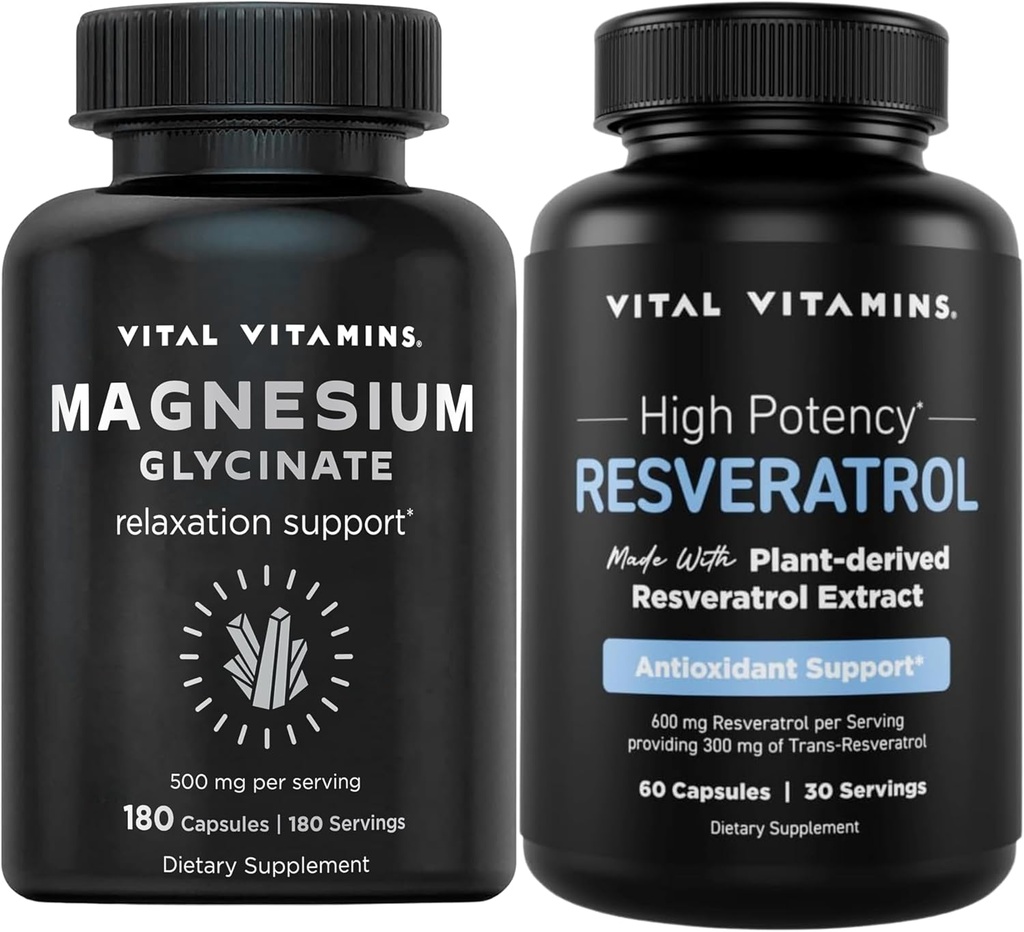Vital Vitamine Magnesium Glycinat Kapseln + Resveratrol Kapseln