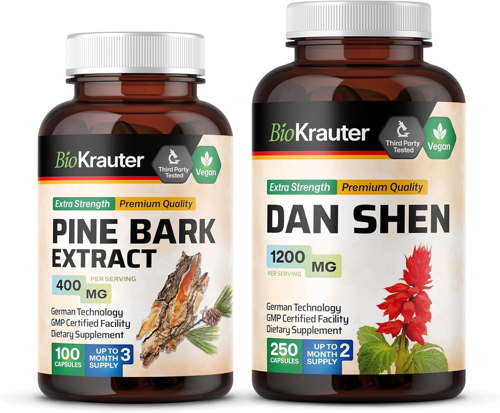 BIO KRAUTER Pine Bark 100 Kapseln & Dan Shen 100 Kapseln