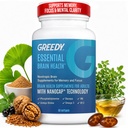 Integratori Nootropici del cervello per la memoria e la messa a fuoco – Integratori per la salute del cervello per gli adulti con tecnologia NanoCap®, fosfatidilserine, Bacopa, Ginkgo Biloba, Omega 3, B6 B12, 60 Softgels di Greedy®