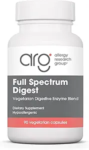 Gruppo di ricerca allergia Spettro completo Digest con Glutalytic - Enzimi digestivi per uomini e donne, Supporto al glutine, Integratore di digestione, Enzimi della vescica, Amylase, Capsule Vegetariani - 90 Conte
