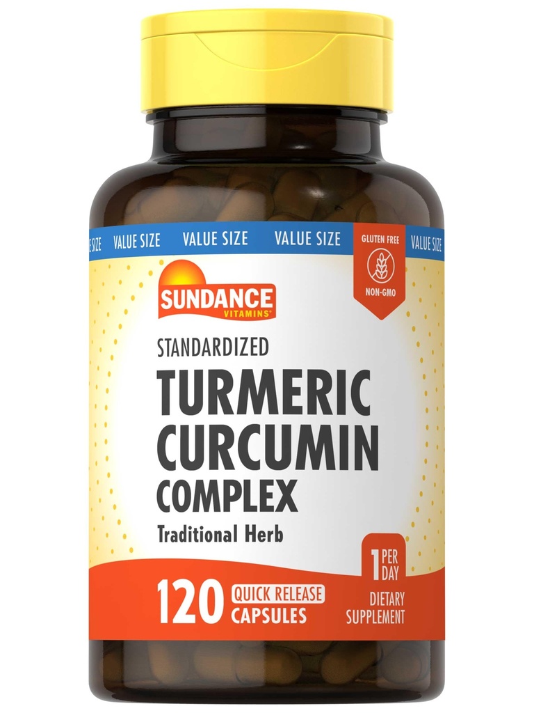 Sundance Turmeric Curcumin Complex | 120 Kapseln | mit schwarzem Pfeffer Extrakt | Traditionelle Kräuter | Non-GMO und glutenfreie Ergänzung
