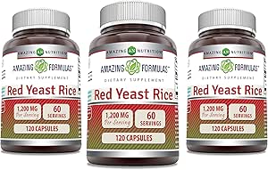 Incredibile formula rosso lievito di riso 1200mg per il consumo capsule supplemento | Non-OGM | Gluten Free | Made in USA (120 conte | 3 Pack)