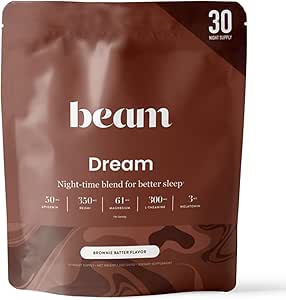 Beam Dream Sleep Powder, L-Theanin, Apigenin, Reishi und Magnesium, Third Party Tested Natural Sleep Aid & Sleep Supplement for Deep Sleep, Relaxation and Recovery, Natural Sleep Support, 30 Servings