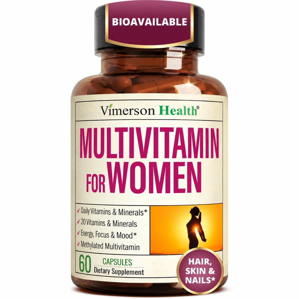 Multivitamin für Frauen mit methylierten Vitaminen und Chelat-Mineralen für Energie, Fokus und Immungesundheit - Premium Daily Womens Multivitamine & Multiminerals - 60 Kapseln